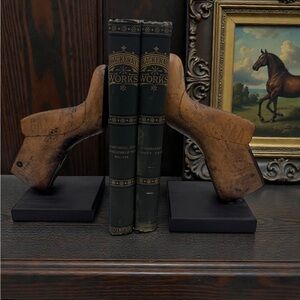 Vintage Wooden Shoe Bookends